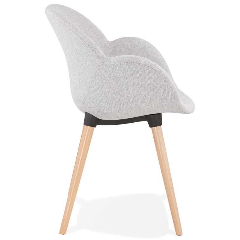 LENA skandinavischen Stil Design Stuhl aus Stoff (hellgrau) - image 43365