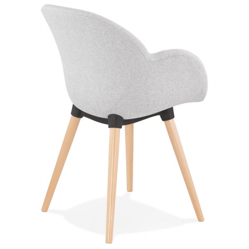 LENA skandinavischen Stil Design Stuhl aus Stoff (hellgrau) - image 43366