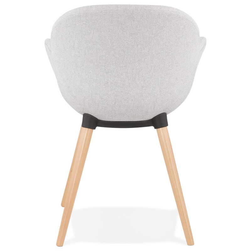 LENA skandinavischen Stil Design Stuhl aus Stoff (hellgrau) - image 43367