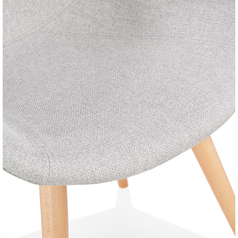 Sedia a silla ribassato LENA scandinava in tessuto (grigio chiaro) - image 43370