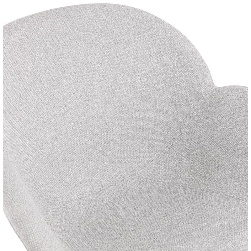 TOM Industrie-Stil Design Stuhl aus schwarzem Metall Fußstoff (hellgrau) - image 43382