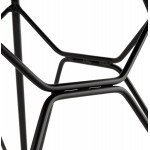 Chaise design style industriel TOM en tissu pieds métal noir (gris clair)