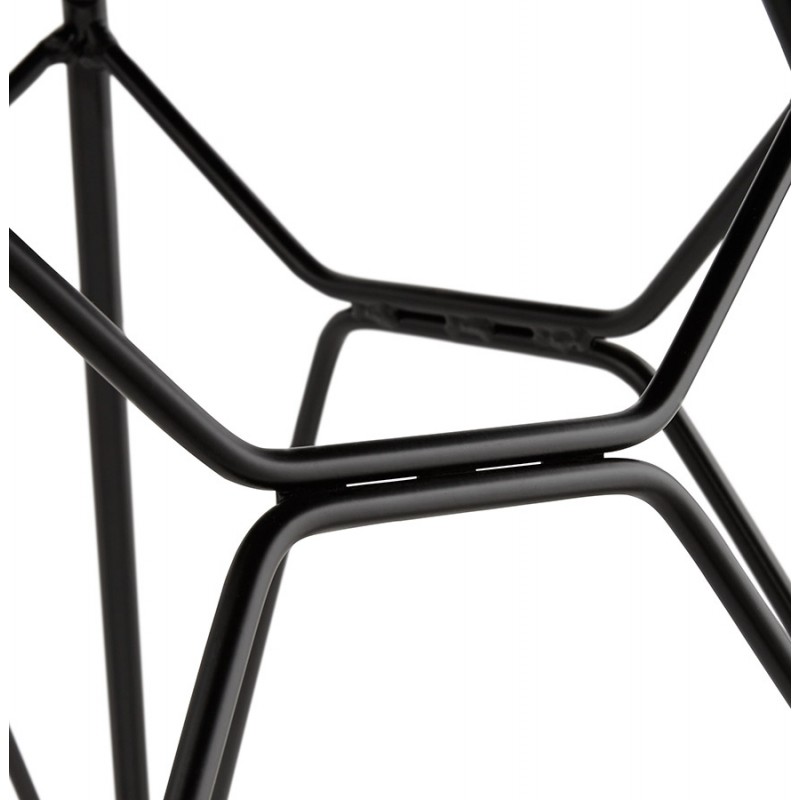TOM Industrie-Stil Design Stuhl aus schwarzem Metall Fußstoff (hellgrau) - image 43387
