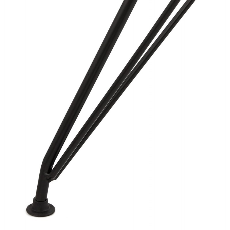 TOM Industrie-Stil Design Stuhl aus schwarzem Metall Fußstoff (hellgrau) - image 43388