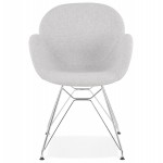 TOM industrial style design chair in chrome metal foot fabric (light grey)