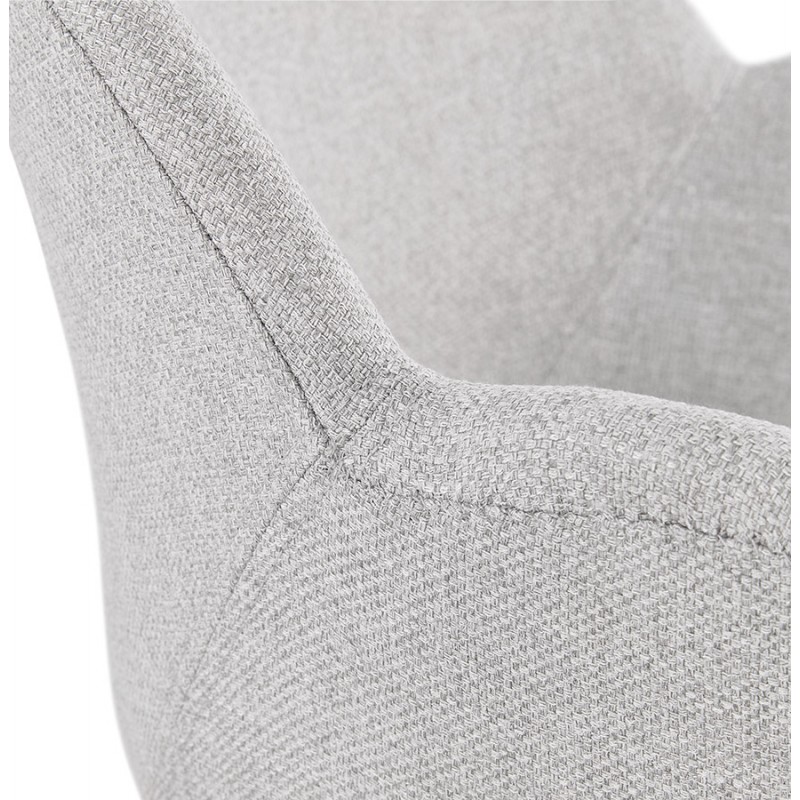 TOM Industrie-Stil Design Stuhl aus Chrom Metall Fußstoff (hellgrau) - image 43398