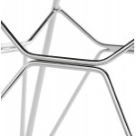 Chaise design style industriel TOM en tissu pieds métal chromé (gris clair)