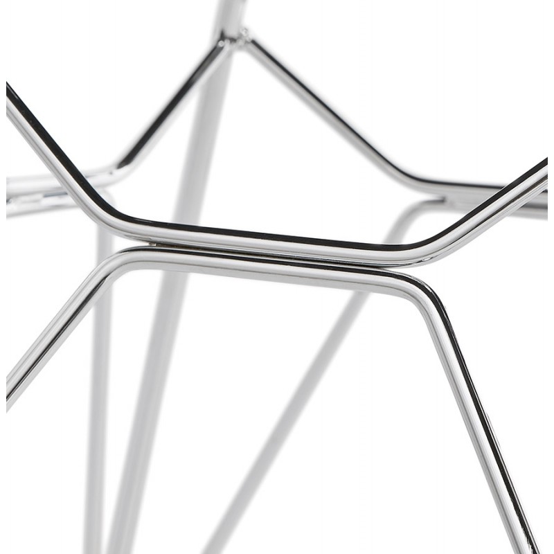 TOM Industrie-Stil Design Stuhl aus Chrom Metall Fußstoff (hellgrau) - image 43399