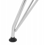 Silla de diseño de estilo industrial TOM en tejido de pie de metal cromado (gris claro)