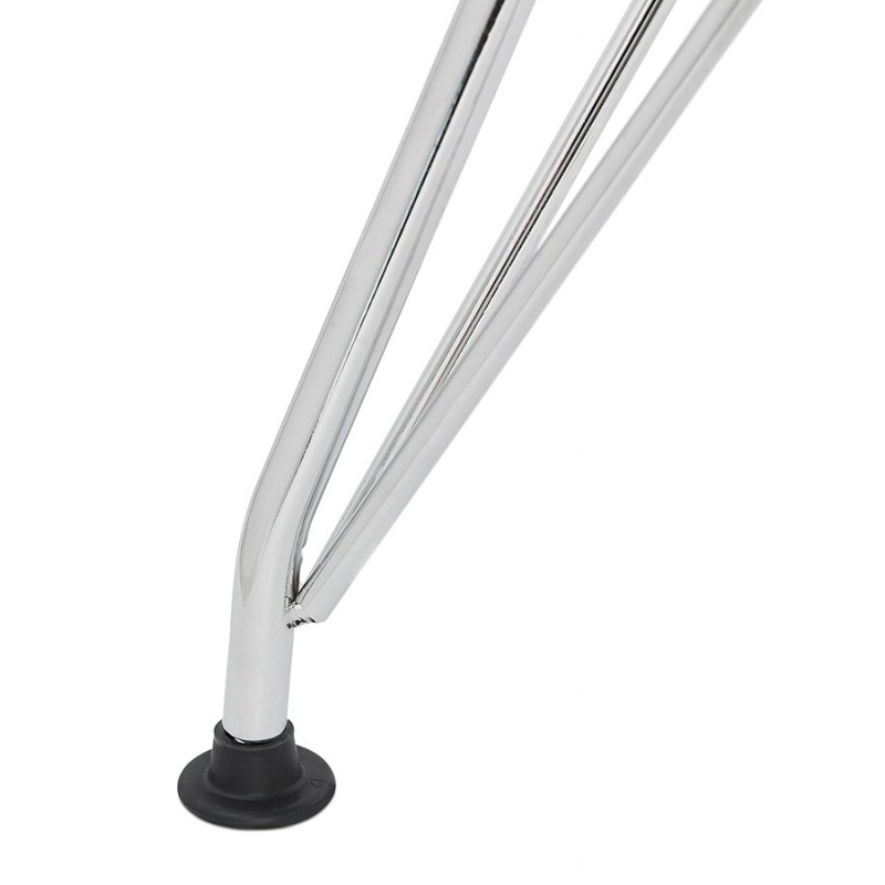 Silla de diseño de estilo industrial TOM en tejido de pie de metal cromado (gris claro) - image 43401