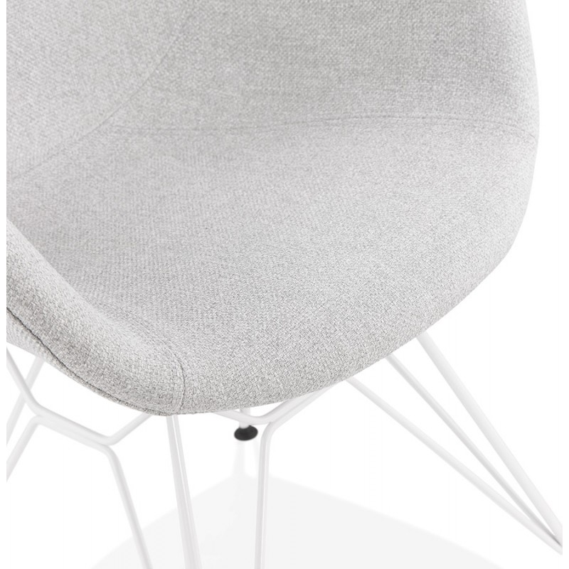 TOM industrial style design chair in white painted metal fabric (light grey) - image 43408