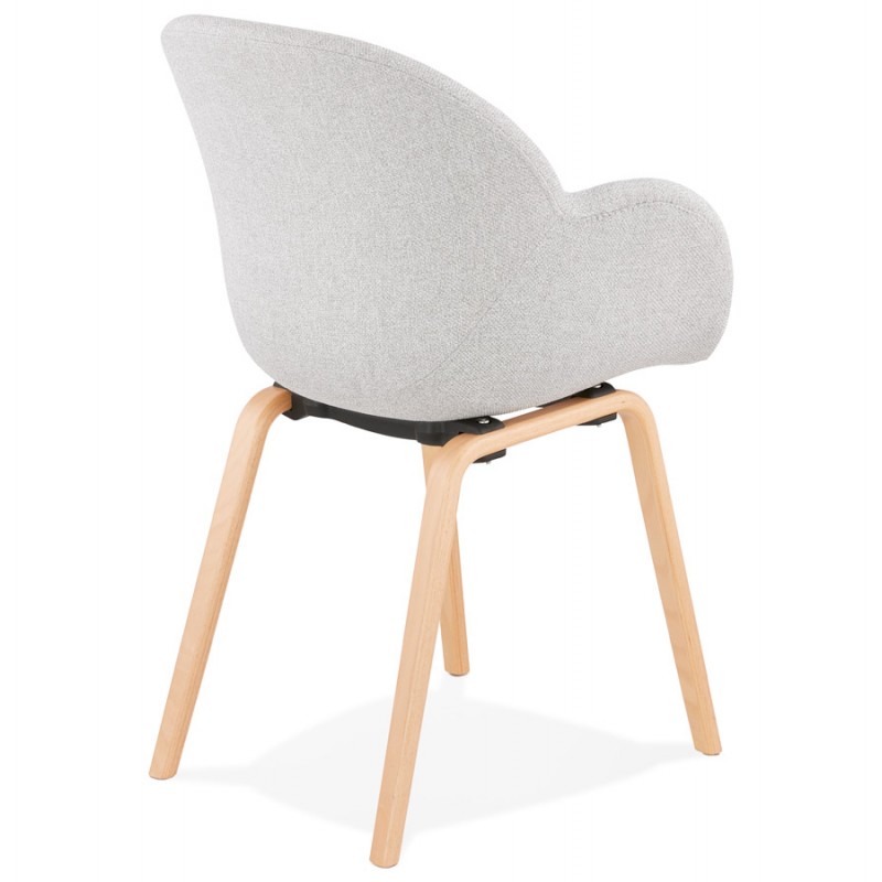 Scandinavian design chair with CALLA armrests in natural-colored foot fabric (light grey) - image 43416