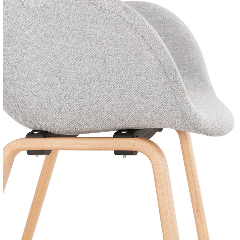 Chaise design scandinave avec accoudoirs CALLA en tissu pieds couleur naturelle (gris clair) - image 43420