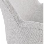 Sedia di design scandinava con braccioli CALLA in tessuto nero per piedi (grigio chiaro)