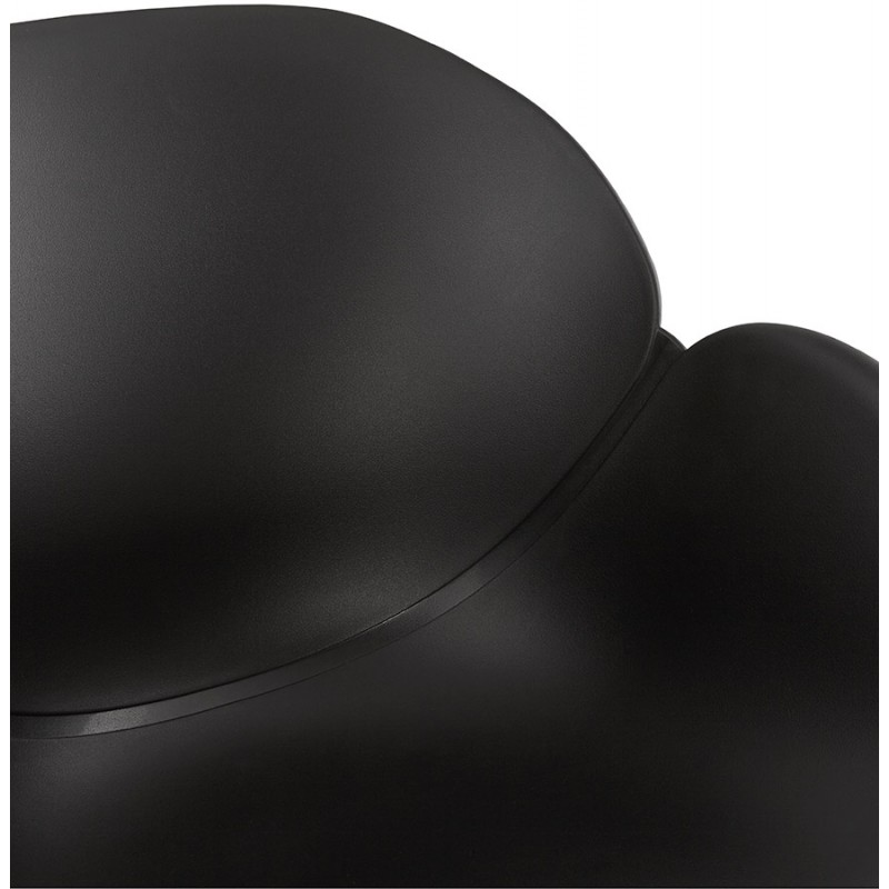 Chaise de bureau sur roulettes SORBIER en polypropylène pieds métal chromé (noir) - image 43471