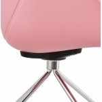 Chaise de bureau sur roulettes SORBIER en polypropylène pieds métal chromé (rose)