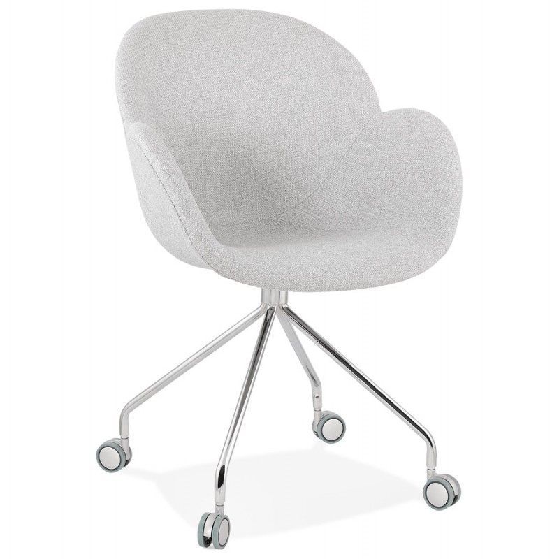 Office Chair On Capucine Wheels In Fabric Light Grey