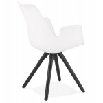 Scandinavian design chair with ARUM black -black (white) wooden foot armrests