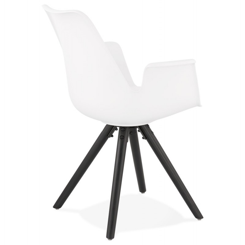 Scandinavian design chair with ARUM black -black (white) wooden foot armrests - image 43518