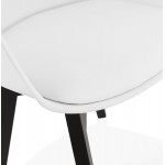 Chaise design scandinave avec accoudoirs KALLY pieds bois couleur noire (blanc)