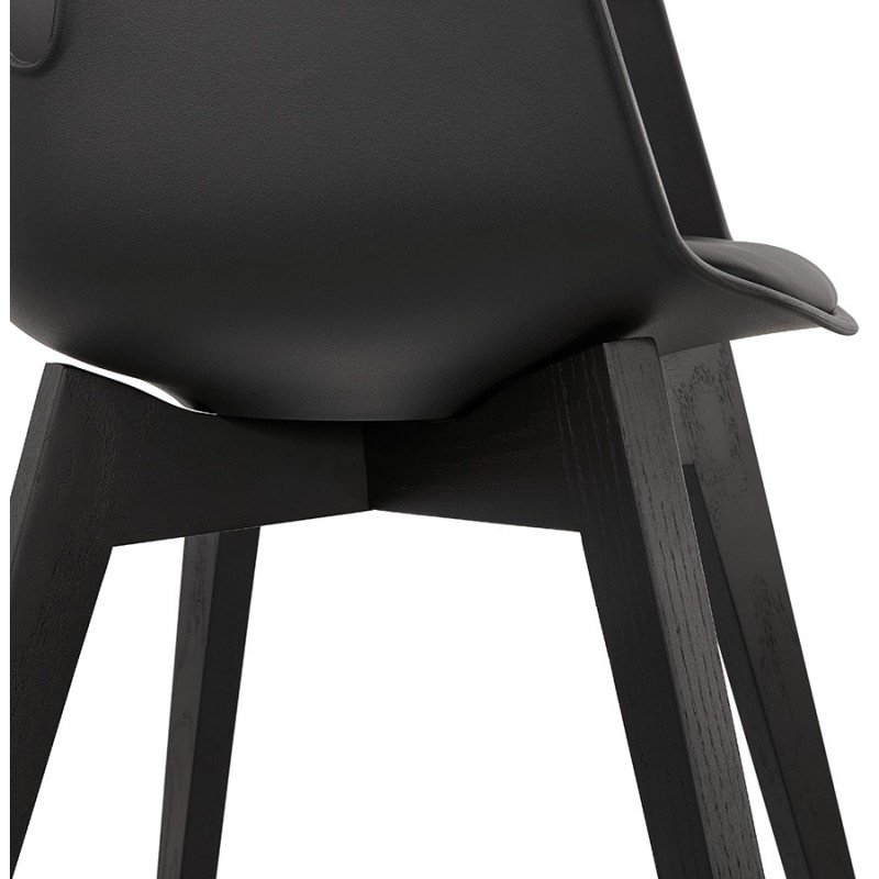 Chaise design scandinave avec accoudoirs KALLY pieds bois couleur noire (noir) - image 43569
