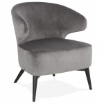 YASUO design chair in velvet feet black (grey)