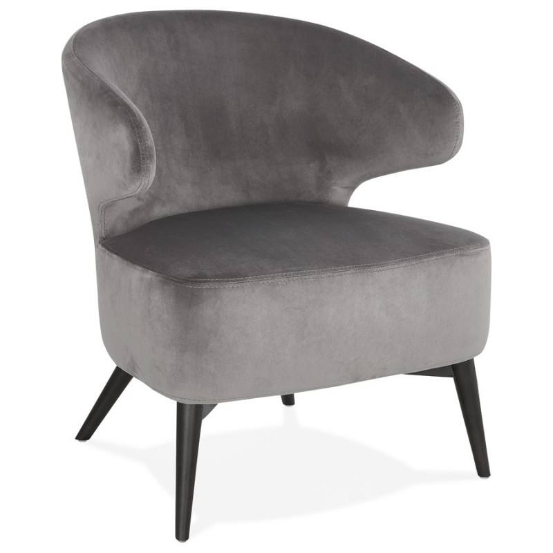 YASUO design chair in velvet feet black (grey) - image 43601