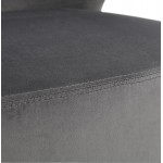 Fauteuil design YASUO en velours pieds bois couleur noire (gris)