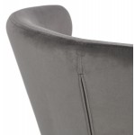 YASUO Designstuhl in Samtfüßen schwarz (grau)