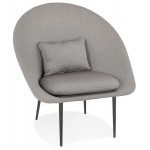 Fauteuil design lounge GOYAVE en tissu (gris clair)