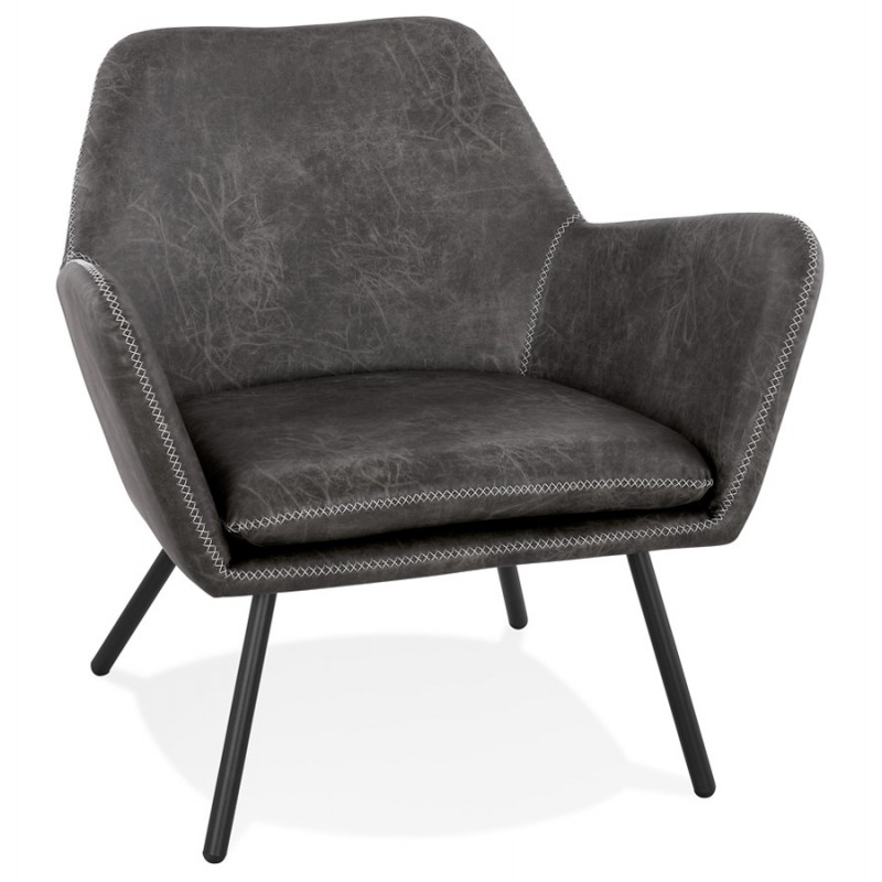 Hiro retro and vintage lounge chair (dark grey) - image 43683