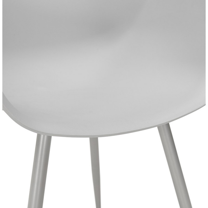 Silla de diseño escandinavo con apoyabrazos COLZA en polipropileno (gris) - image 43704