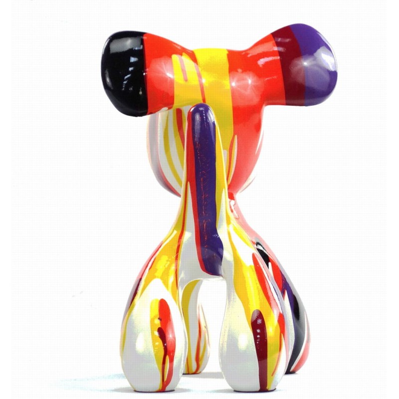 Set of 2 statues decorative sculptures design COUPLE OF CHIENS in resin H29 cm (Multicolored) - image 43744