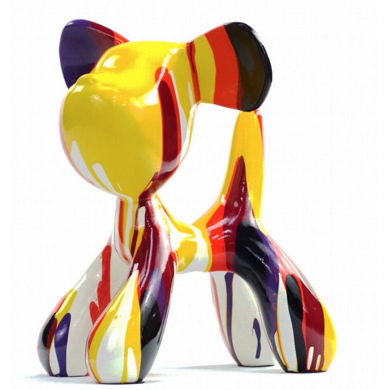 Set of 2 statues decorative sculptures design COUPLE OF CHIENS in resin H29 cm (Multicolored) - image 43748