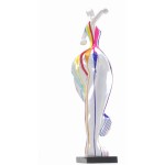 Statua scultura decorativa disegno DONNA ELEGANTE in resina H138 cm (multicolore)