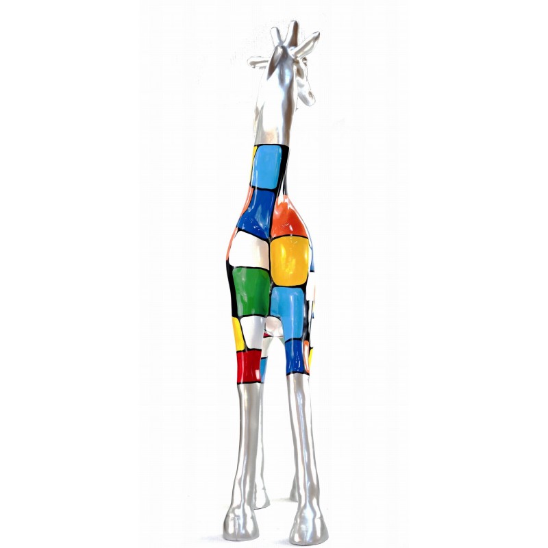 Estatua decorativa escultura diseño GIRAFE resina H162cm (Multicolor) - image 43799