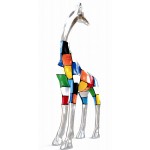 Estatua decorativa escultura diseño GIRAFE resina H162cm (Multicolor)