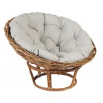 MEXICO vintage-style rattan chair with cushion