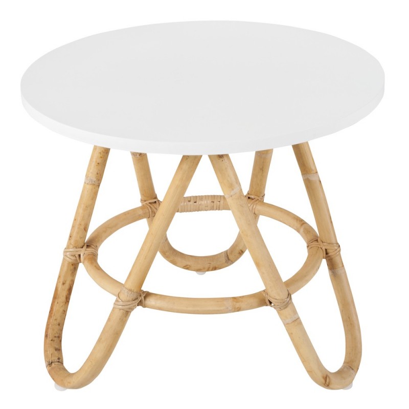 Table basse, bout de canapé DIABOLO en rotin (Ø 60 cm) (blanc) - image 44350