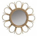 MARGUERITTE vintage-style rattan mirror