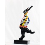 Set of 3 design decorative sculptures woman RUMBA statues resin H51 (multicolor)