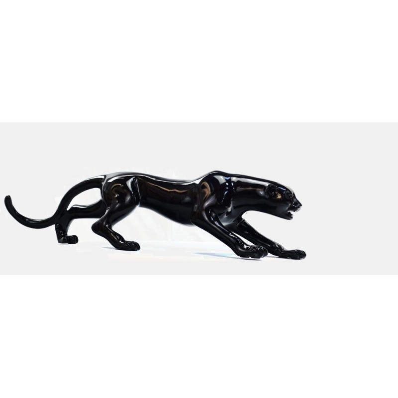 Estatua resina (negro) Pantera escultura decorativa de diseño H19 - image 44407