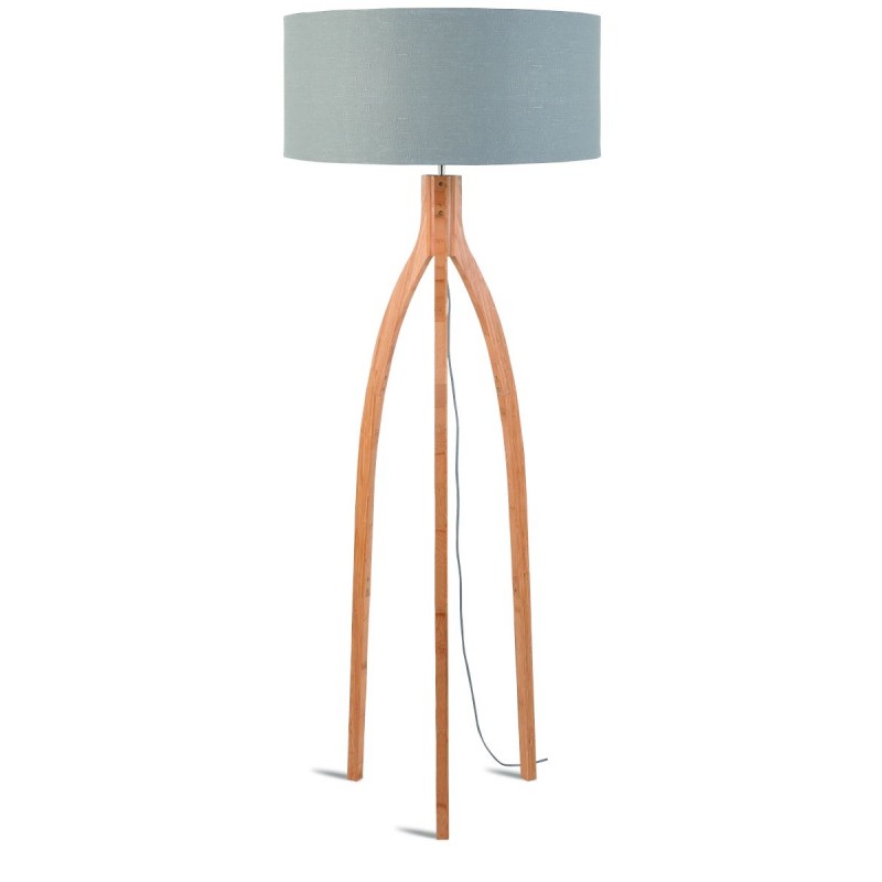 Bamboo standing lamp and ANNAPURNA eco-friendly linen lampshade (natural, light grey) - image 44498