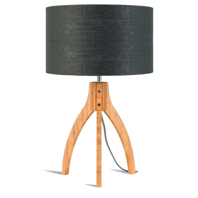 Lampada da tavolo Bamboo e lampada di lino eco-friendly annaPURNA (naturale, grigio scuro) - image 44526