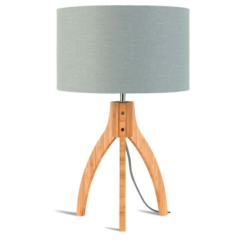 Lampada da tavolo Bamboo e lampada di lino eco-friendly annaPURNA (naturale, grigio chiaro) - image 44533