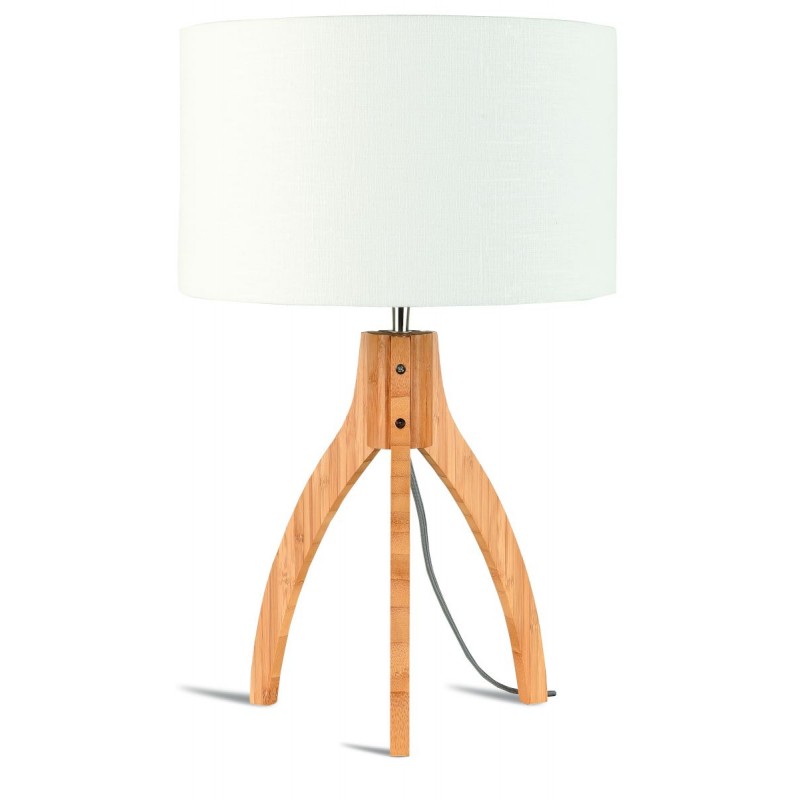 Lampada da tavolo Bamboo e lampada di lino eco-friendly annaPURNA (naturale, bianca) - image 44539