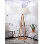 EverEST bamboo standing lamp and ecological linen lampshade (natural, light linen)