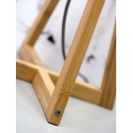 Lámpara de mesa de bambú y pantalla de lino ecológica everEST (natural, negro)