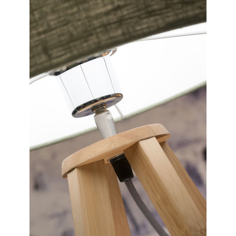 Lampada da tavolo Bamboo e lampada di lino eco-friendly sempreEST (naturale, verde scuro) - image 44603