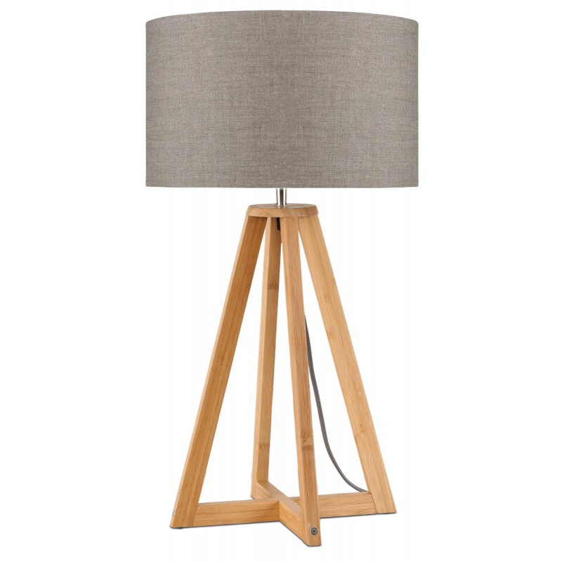 Lampada da tavolo Bamboo e lampada di lino eco-friendly EVEREST (lino naturale e scuro) - image 44606